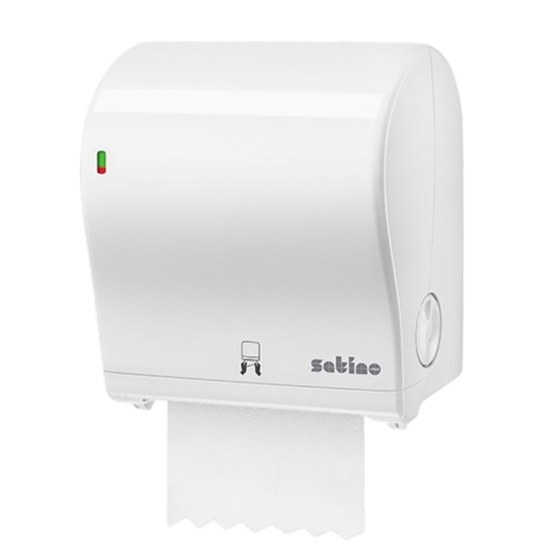 Satino - Midi automatischer Handtuchspender mit Schneidefunktion (AutoCut) - weiß (PT1)